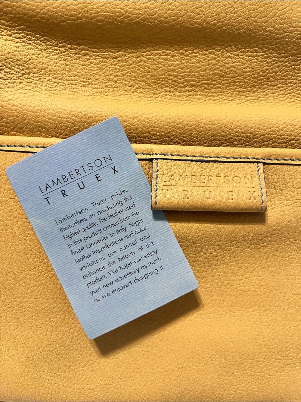 Lamberston Truex Yellow Leather Convertible Crossbody Bag - Picture 5 of 10